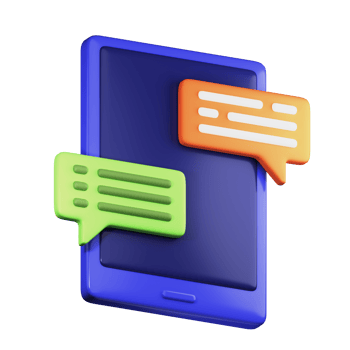 3D Phone Chat PNG Illustration