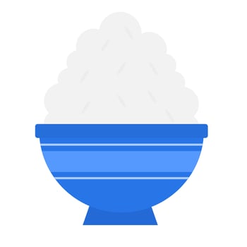 Bowl with rice illustration vector