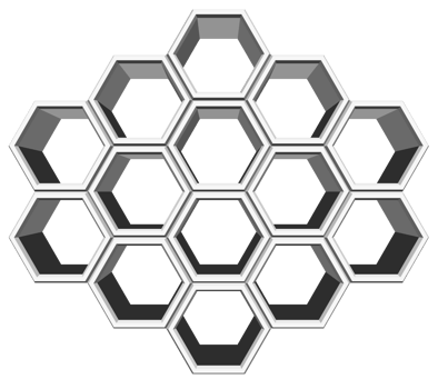 3Ds hexagon block align to many shape, Blank block for add your text or wording png