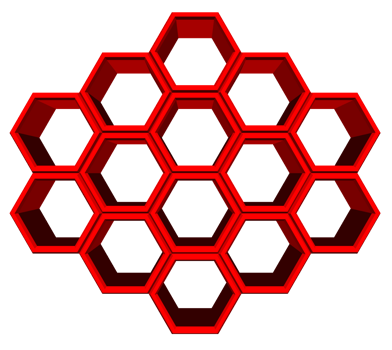 3Ds hexagon block align to many shape, Blank block for add your text or wording png