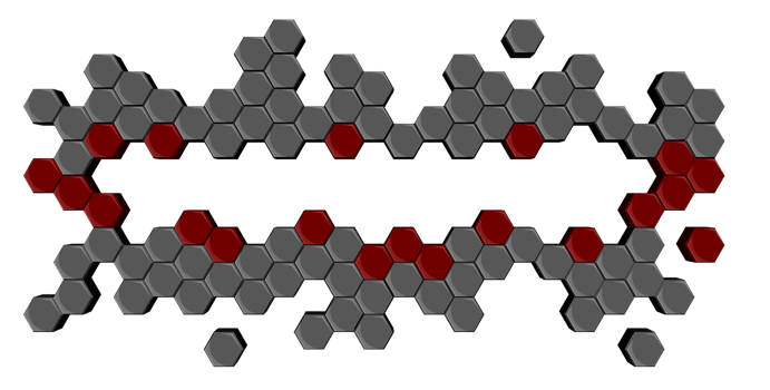 3Ds hexagon block align to many shape, Blank block for add your text or wording png