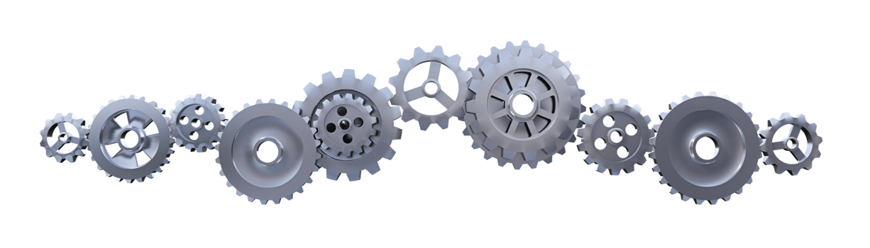 a 3d rendered image of machine gears png