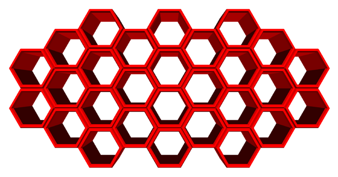 3Ds hexagon block align to many shape, Blank block for add your text or wording png