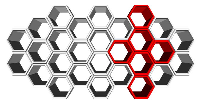 3Ds hexagon block align to many shape, Blank block for add your text or wording png
