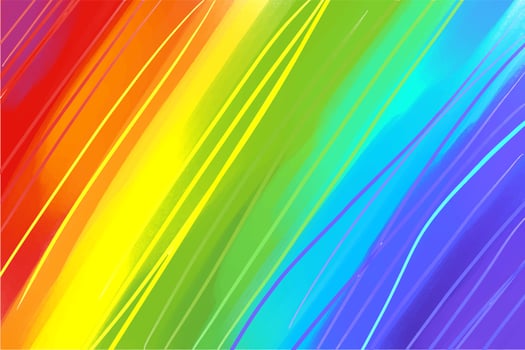 Acrylic background, in the colors of the rainbow, multicolored, with pronounced strokes of paint, stripes and lines of color, art, background for a banner vector