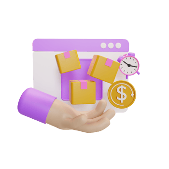 packing package online shop illustration 3d png