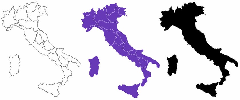 Political map republic of italy vector