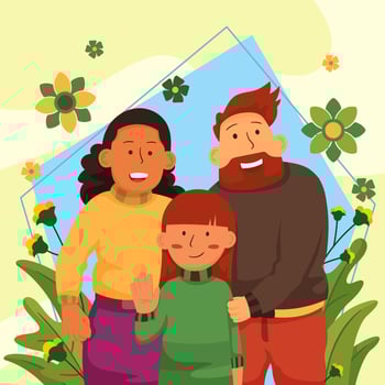 Happy Interracial Family Concept vector