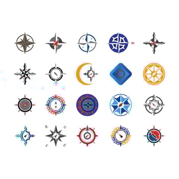 Compass logo template vector icon