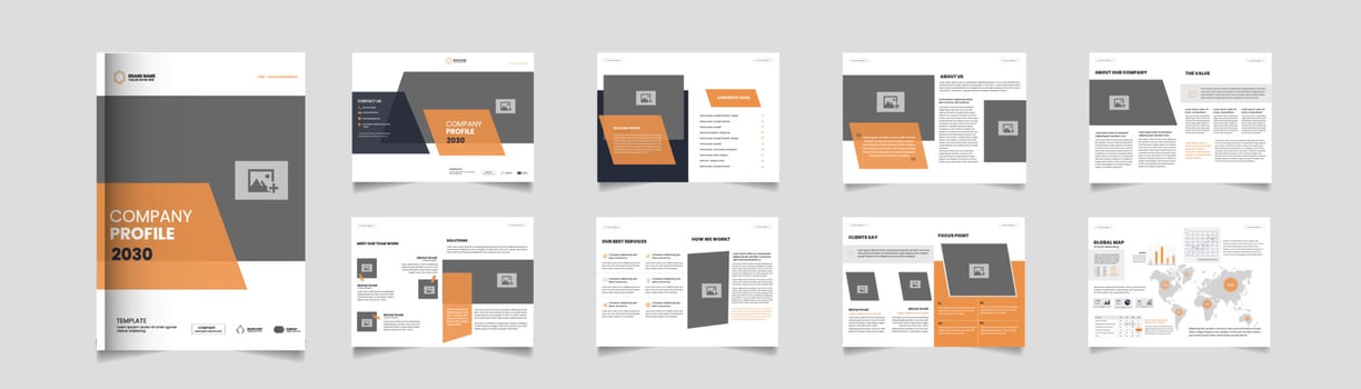 Company profile multipage brochure template design creative business brochure vector