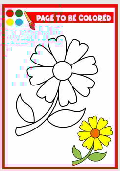coloring book for kids. flower vector