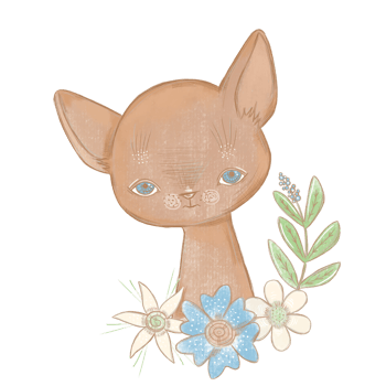 Hand drawn kitten png