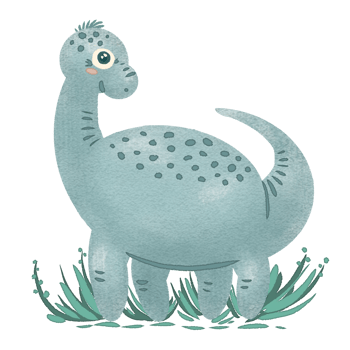 Baby dinosaur illustration in cartoon style png