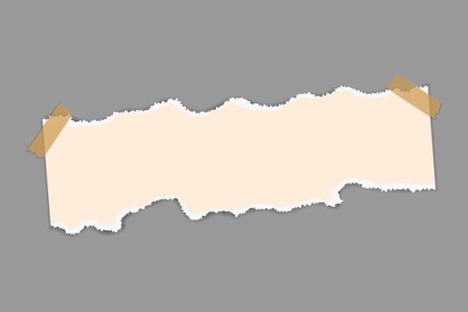 Vector torn paper banner with adhesive tape.
