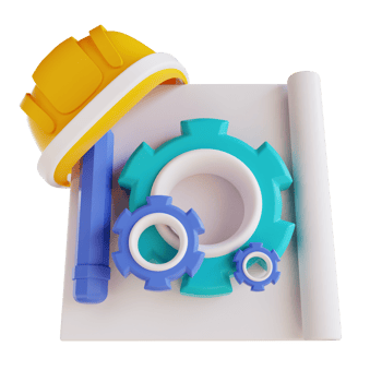 3D illustration engineering helmet and tools png