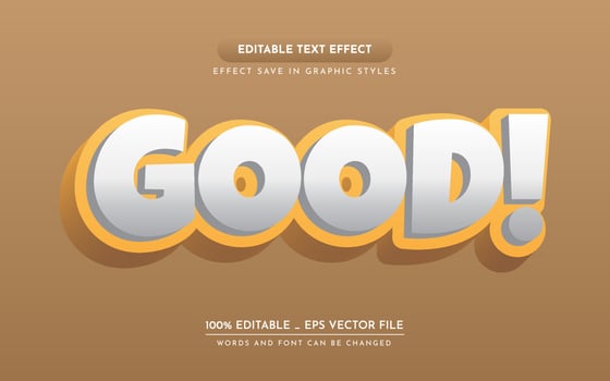 Good 3D Editable Text Effect vector