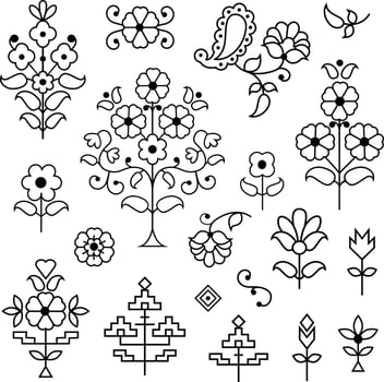 Indian paisley and decorative vector motifs