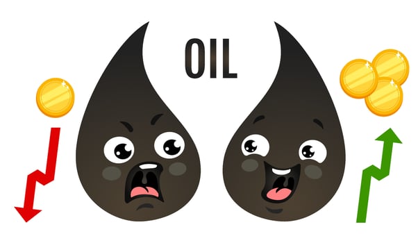 Trade of oil and money vector
