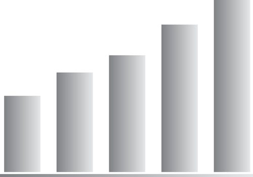 chart growing bar icon on white background. chart growing bar sign. bar chart symbol. gray business graph sign. vector
