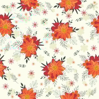 Floral seamless pattern Hand drawn colorful flowers Natural background with colorful painted flowers vector