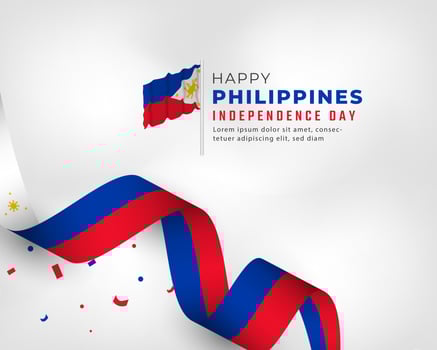 Happy Philippines Independence Day June 12th Celebration Vector Design Illustration. Template for Poster, Banner, Advertising, Greeting Card or Print Design Element