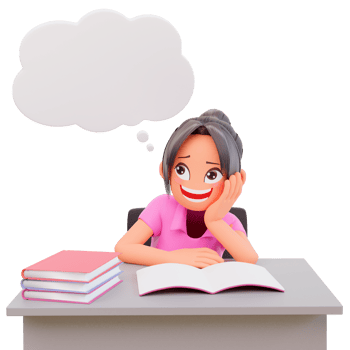 3d render student with sitting, study in classroom png