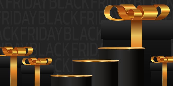 Black Friday Super Sale. Banner, poster on dark background. podium for sale. vector