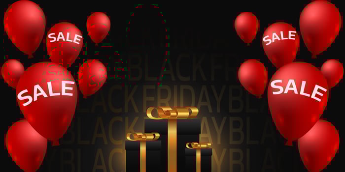 Black Friday Super Sale. Banner, poster on dark background. podium for sale. vector