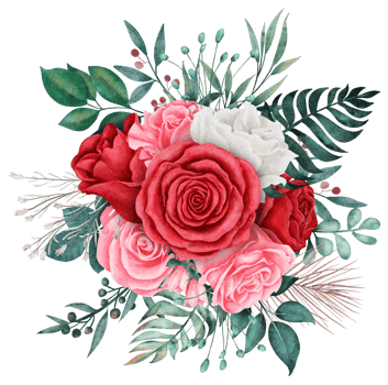 Rose flower bouquet watercolor for valentine png