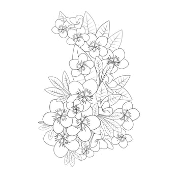 plumeria flower doodle coloring page outline vector illustration of isolated in white background