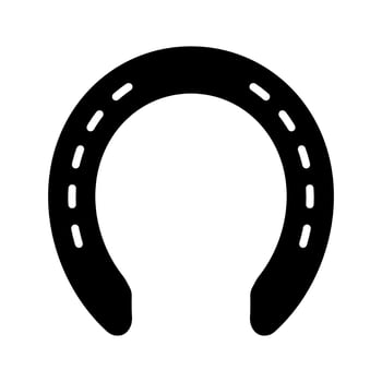 Horseshoe Silhouette, Fortune Luck Symbol Illustration. vector