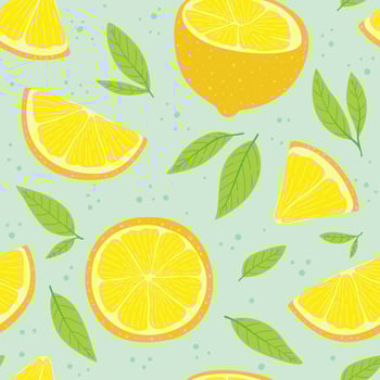 Cute seamless pattern with lemons vector