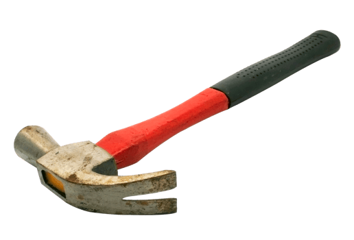 Old hammer isolated on transparent background png file