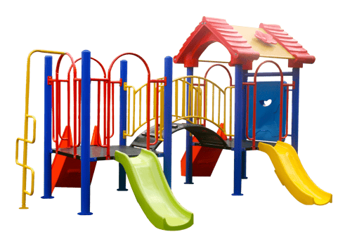 Colorful playground for children on transparent background png file