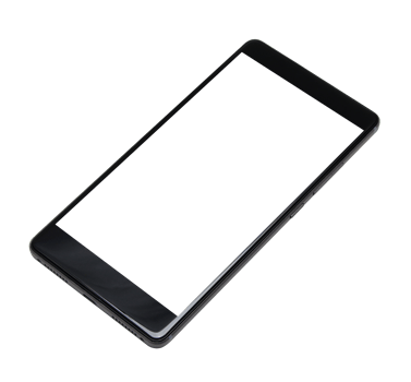 modern smartphone isolated on transparent background . Mock up phone with blank screen png file