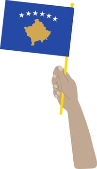 Kosovo vector hand drawn flag, EUR