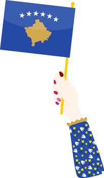Kosovo vector hand drawn flag, EUR