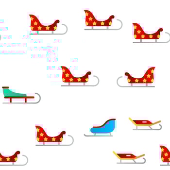 Sled, Winter Activity Vector Seamless Pattern