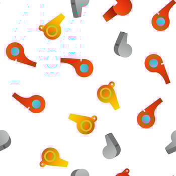 Sport Plastic Whistle Vector Seamless Pattern
