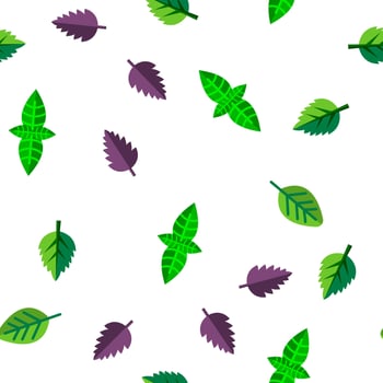 Basil Leaves Vector Seamless Pattern
