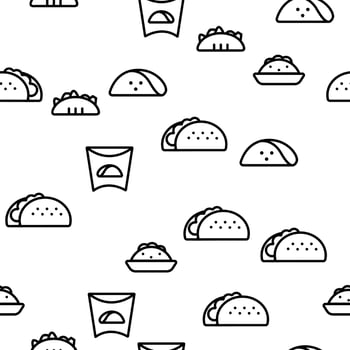 Taco Burrito Vector Seamless Pattern