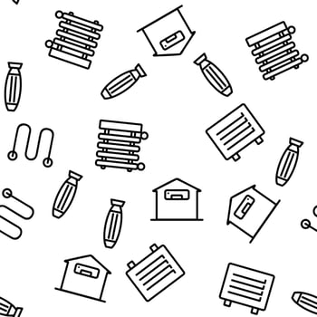 Home Heater Vector Seamless Pattern