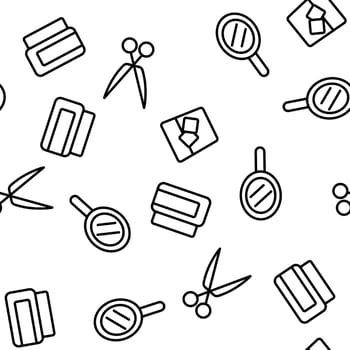 Barbershop Accessories Vector Seamless Pattern