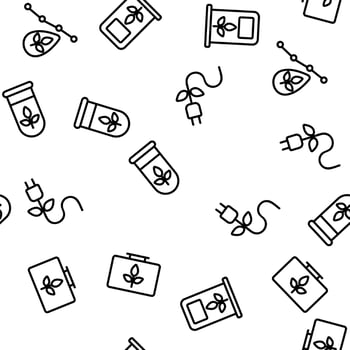 Biofuel Eco Energy Vector Seamless Pattern