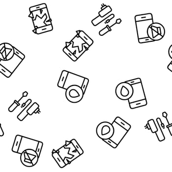 Phone Repair Service Vector Seamless Pattern