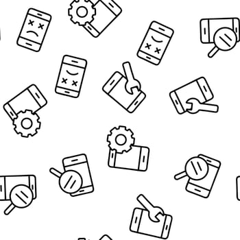 Phone Repair Service Vector Seamless Pattern