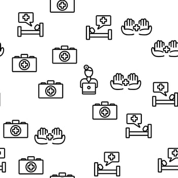 Medic Doctor And Nurse Vector Seamless Pattern