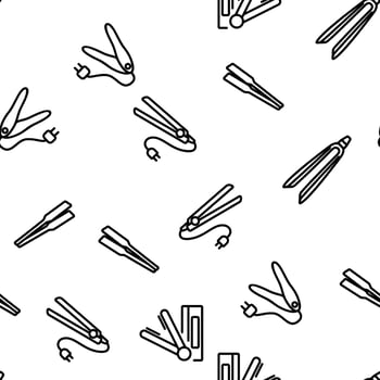 Flat Iron Equipment Vector Seamless Pattern