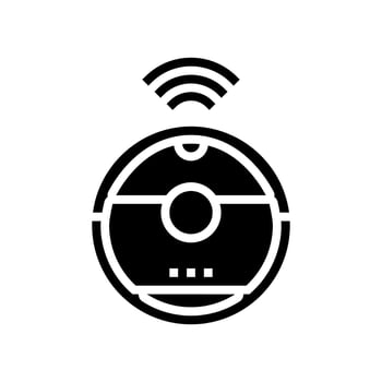 robotic vaccum cleaner glyph icon vector illustration