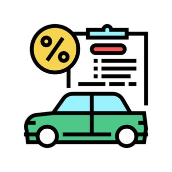 buy car loan color icon vector illustration